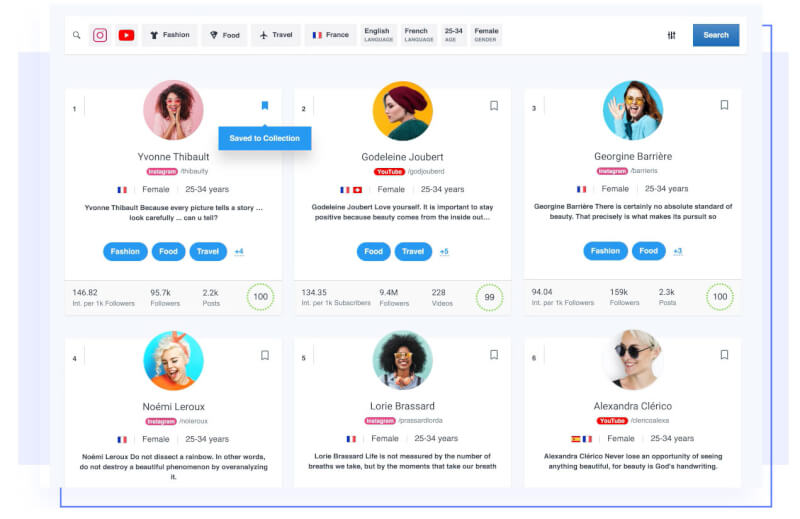 socialbakers find and get statistics about influencers from different social media networks