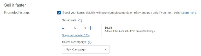 ebay promoted listings list products