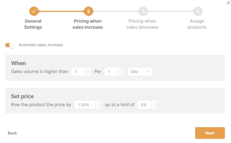 pricing automation settings autods