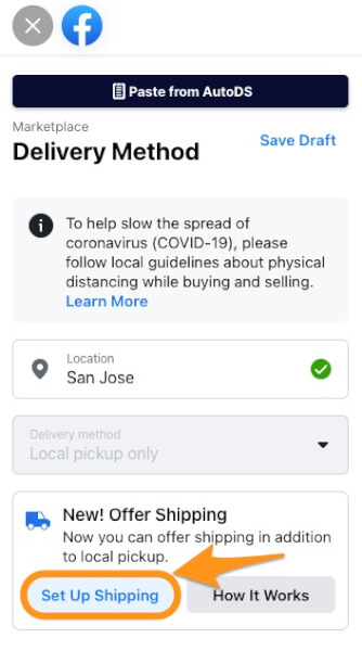 facebook marketplace delivery method