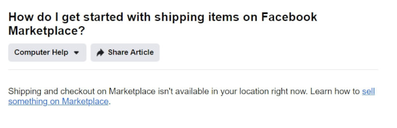 shipping options facebook marketplace requirements