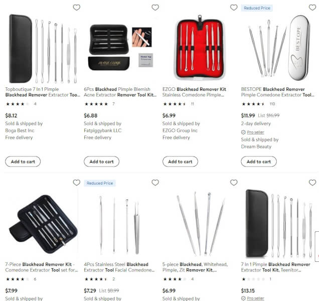 Black Head Remover Tool Kit dropshipping products to sell
