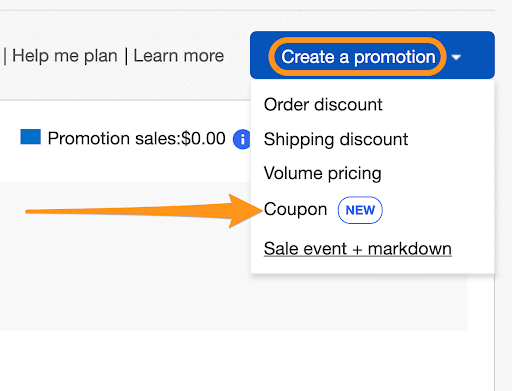 create coupon promotion ebay