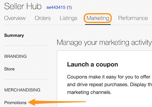 manage promotions ebay