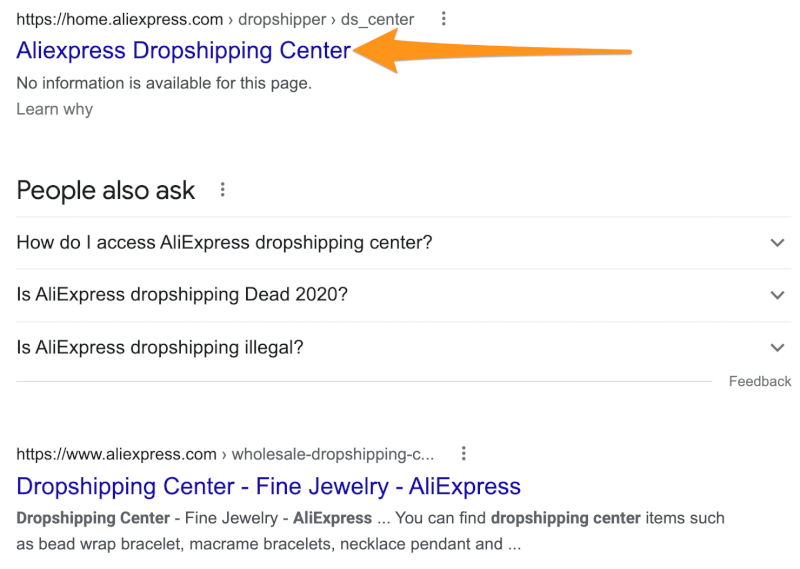 google aliexpress dropshipping center