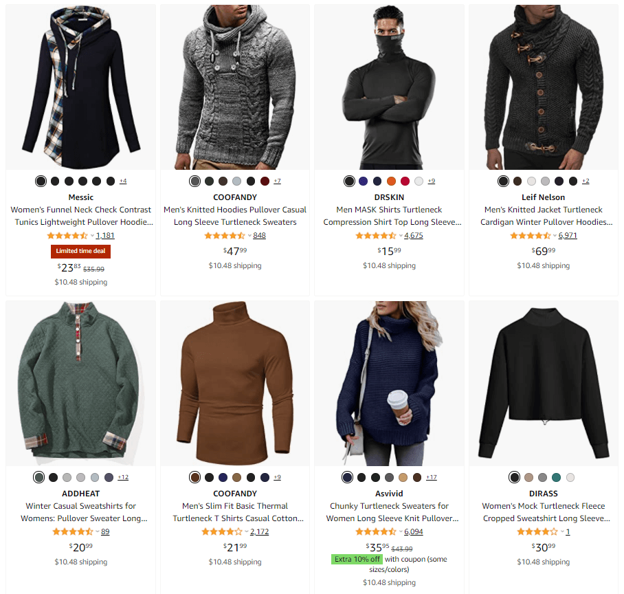 turtleneck hoodie dropshipping products to sell