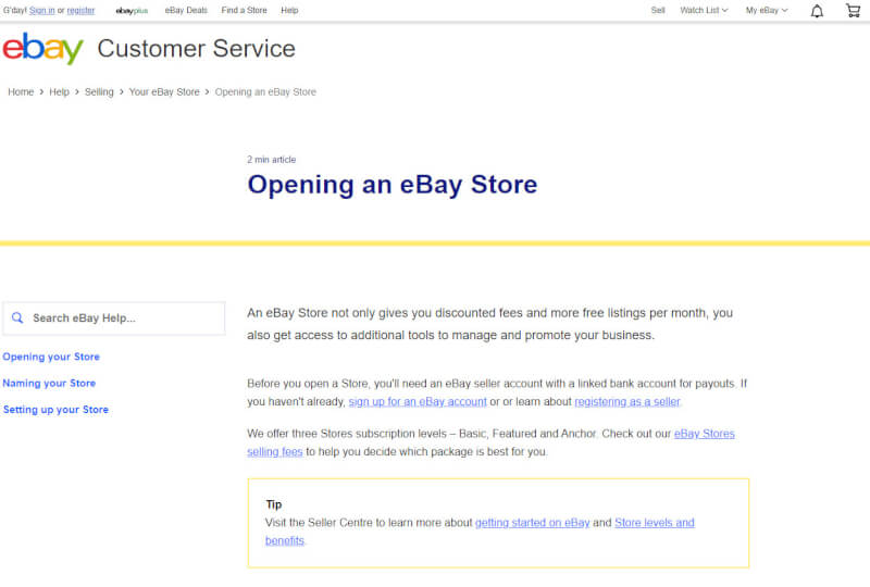 ebay Australia store