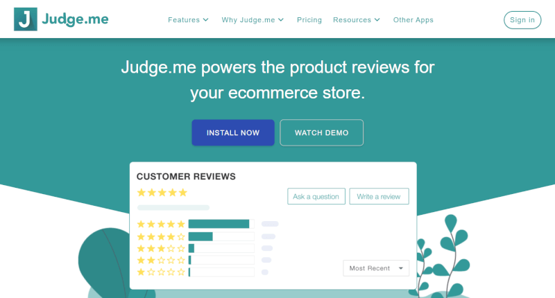 jugde.me shopify review apps