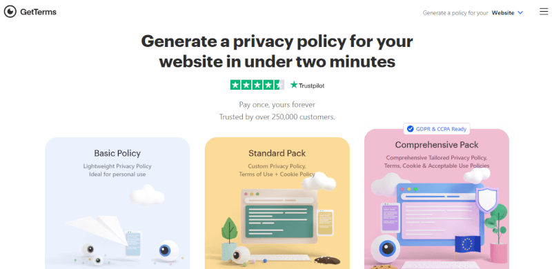 GetTerms PrivacyPolicy Generator Tool