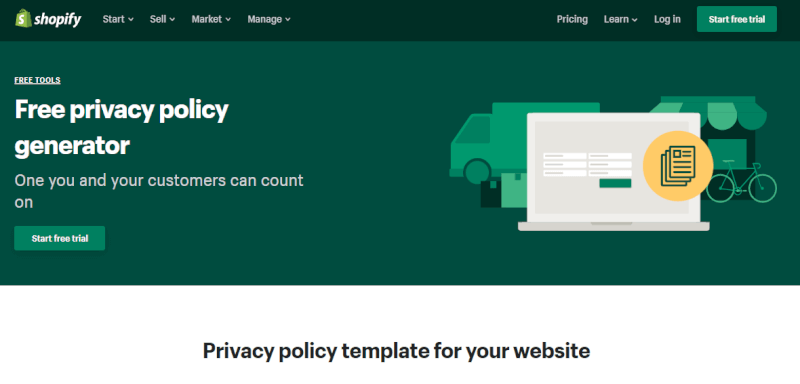 Shopify’s Privacy Policy Generator