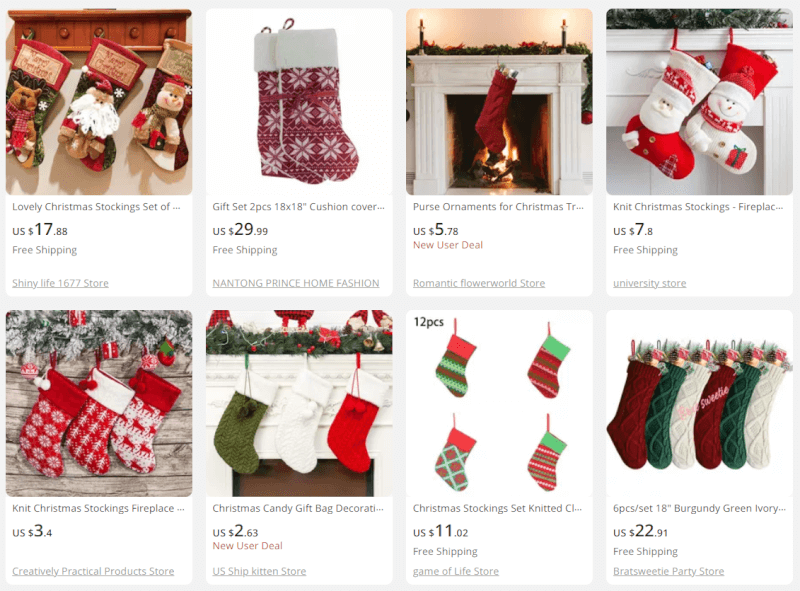 Knitted Christmas Stockings Set