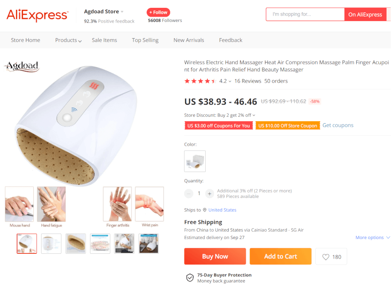 Dropship Electric Hand Massager From AliExpress