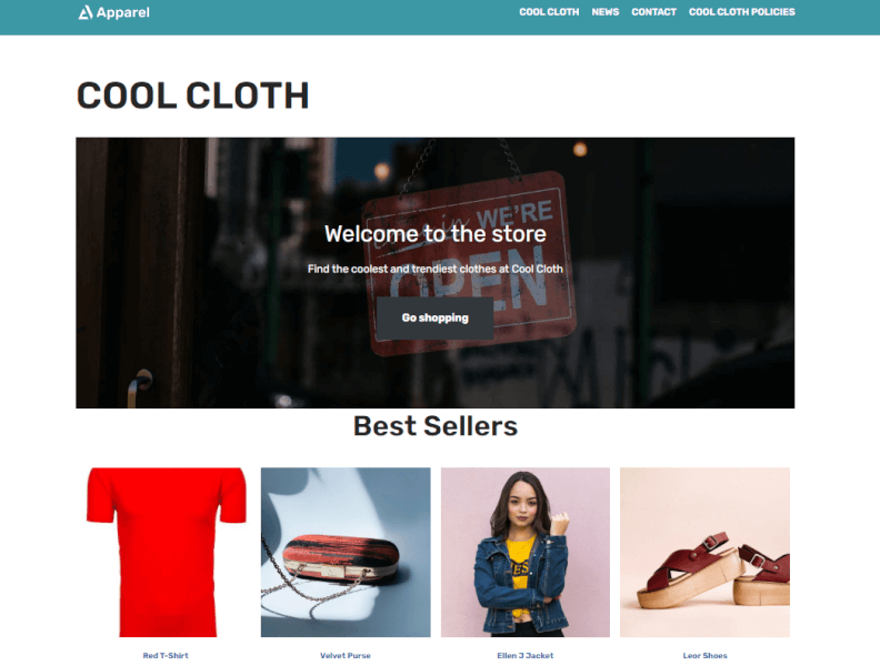 WooCommerce store homepage