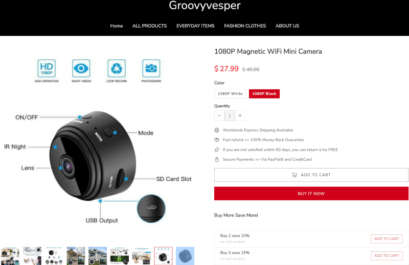 1080P WiFi Magnetic Camera Seller's Website