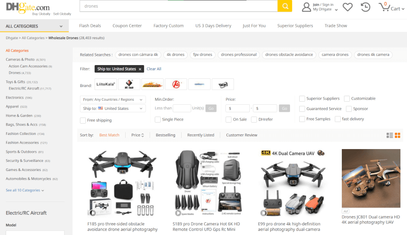 Dropshipping Drones Supplier DHGate