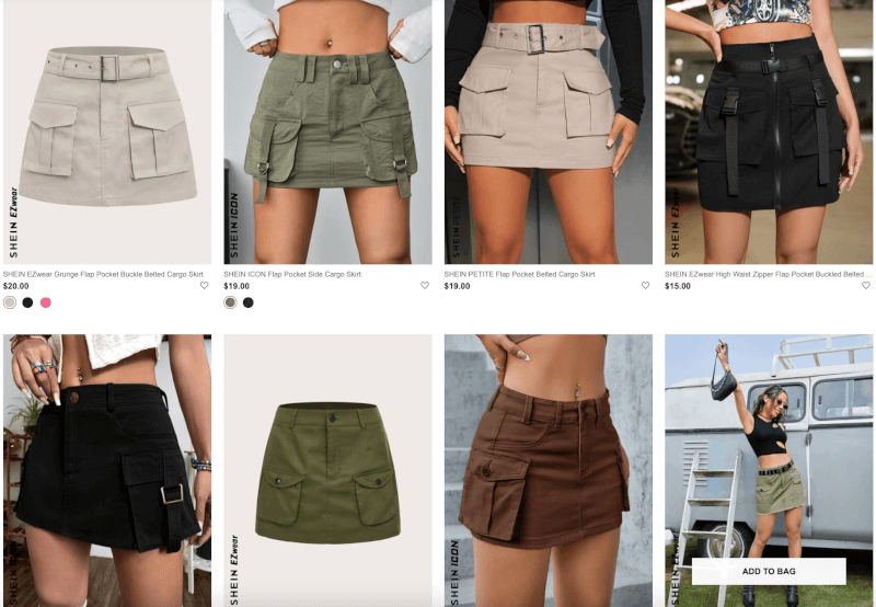 Flap Pocket Cargo Skirt top 10 products Shein dropshipping
