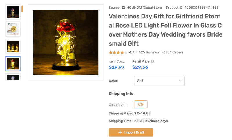 Eternal LED Rose March Dropshipping Products
