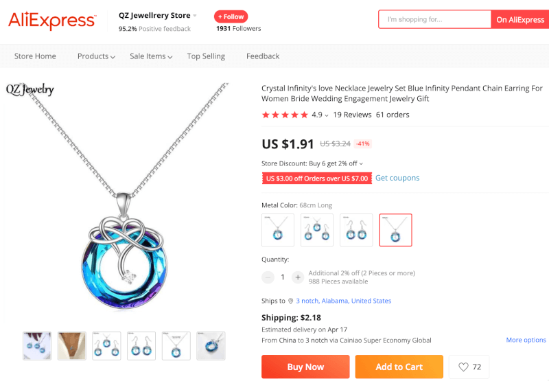 Infinity Love Necklace supplier source