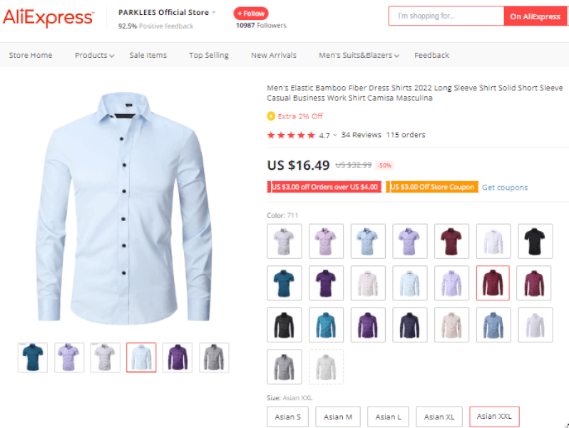 Men's Elastic Dress Shirt Seller’s Website