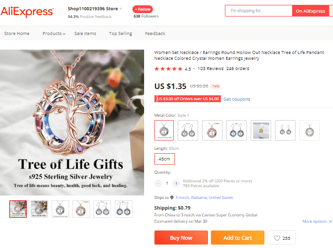 Tree of Life Necklace Supplier/Source