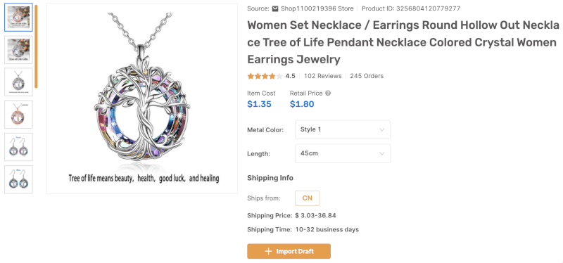 Tree Of Life Necklace Top 10 dropshipping March products
