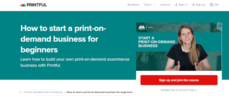 Start A Print-On-Demand Business dropshipping course