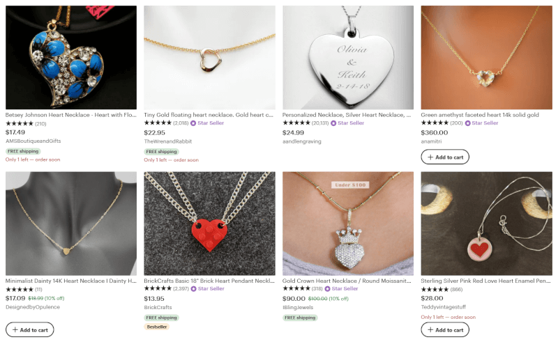 Dropshipping Jewelry Heart Pendant Necklace