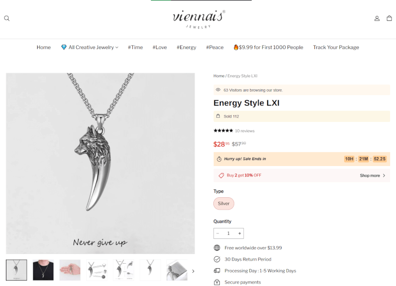 Dropshipping Jewelry Men’s Wolf Necklace Seller
