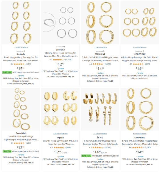 Dropshipping Jewelry Small Hoop Earrings Set