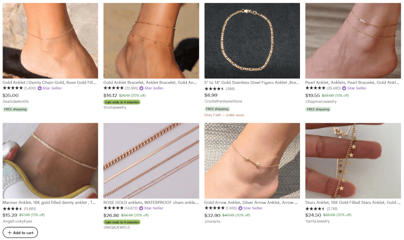Dropshipping Jewelry Thin Gold Anklet