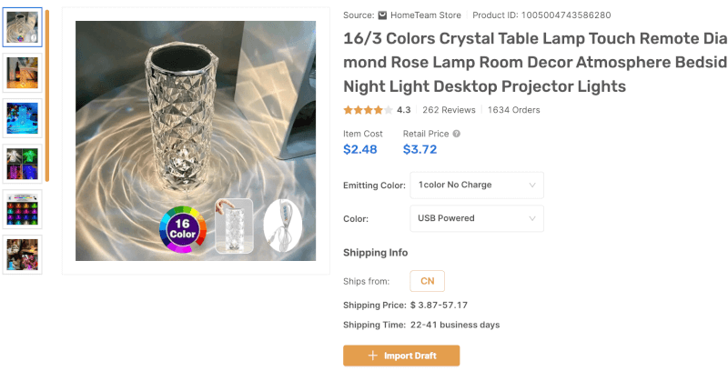 Touch Control Crystal Lamp April dropshipping products