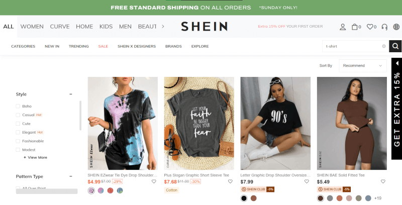 Dropshipping T-Shirt Supplier Shein