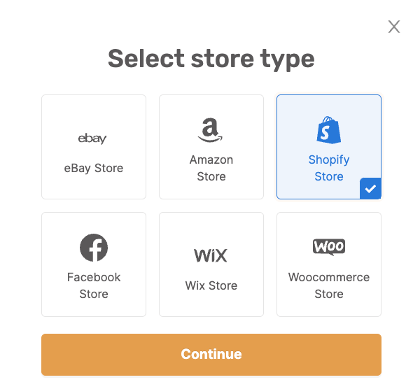 Select Store Type for Shopify dropshipping store