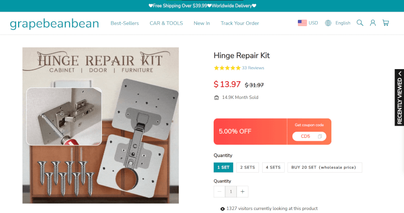 Door Hinge Repair Kit Seller's Website
