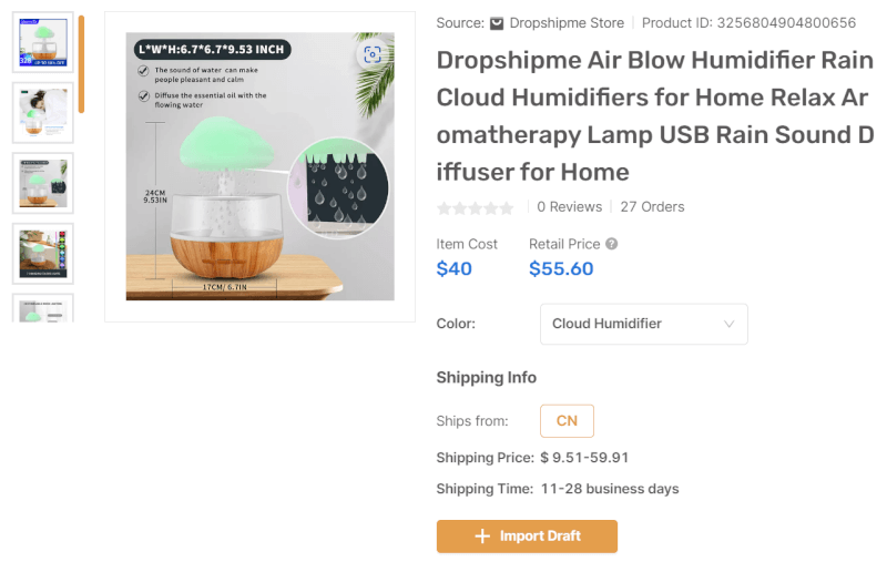 Dropshipping Rain Cloud Humidifier