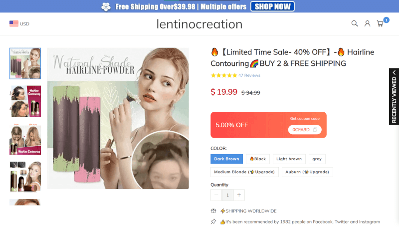 Hairline Coloring Brush Seller's Website