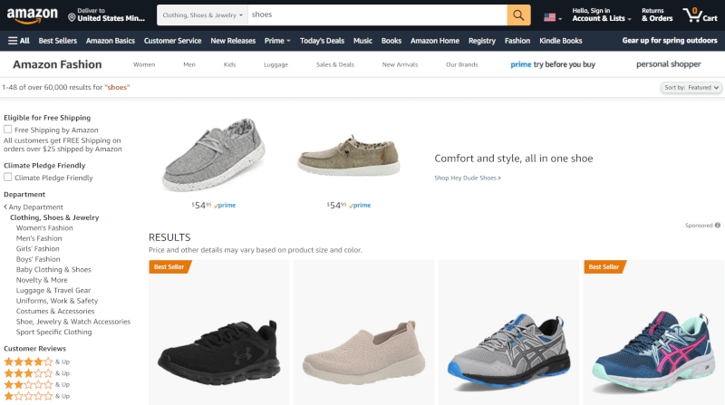 Dropshipping Shoes Supplier Amazon