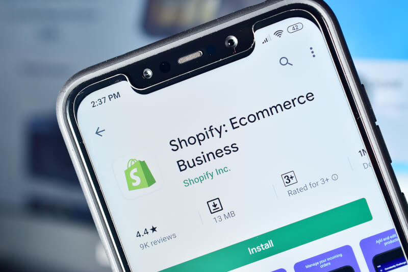 Shopify app on mobile
