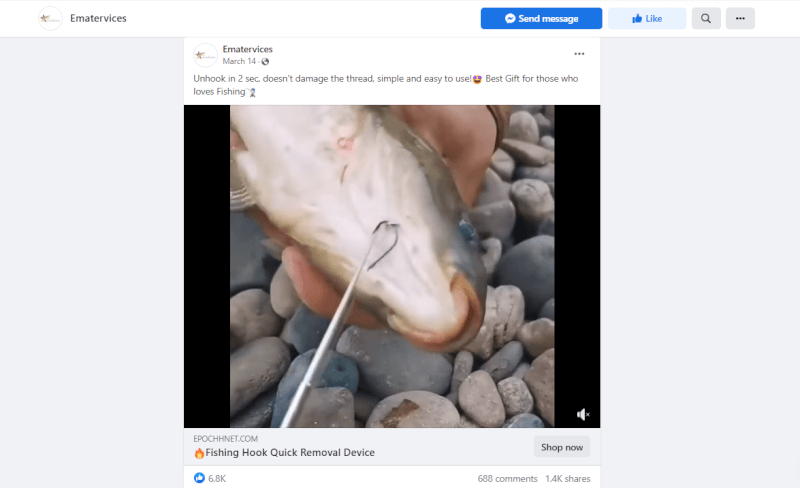 Fishing Hook Removal Device FB Ad