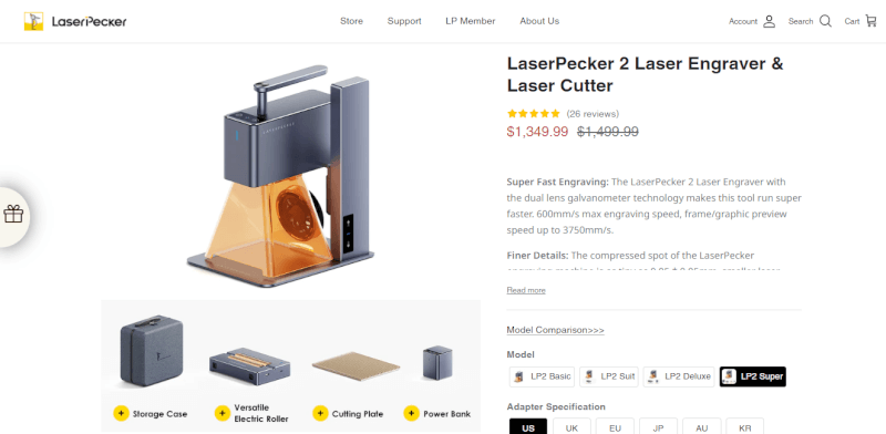 Laser Engraving Machine Seller's Website