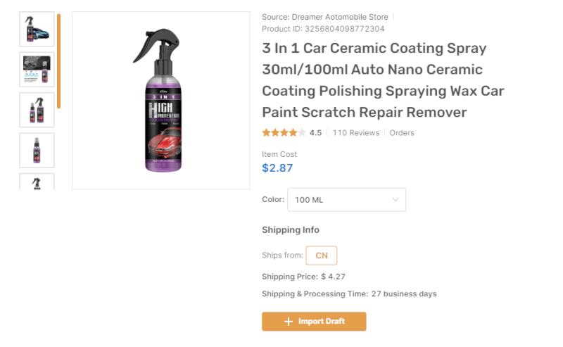 Car Ceramic Coating Spray AutoDS