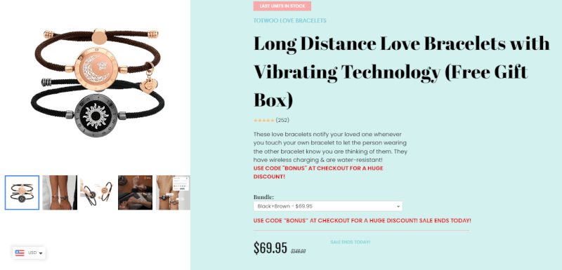 Long Distance Love Bracelets Seller's Website