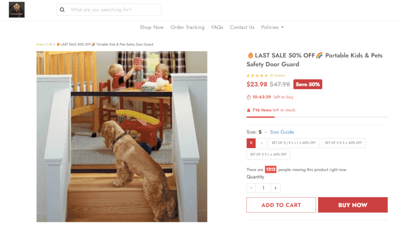 Pet Safety Door Seller's Website