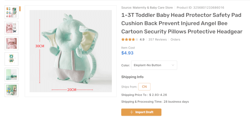 Baby Head Protector best dropshipping products August 2023