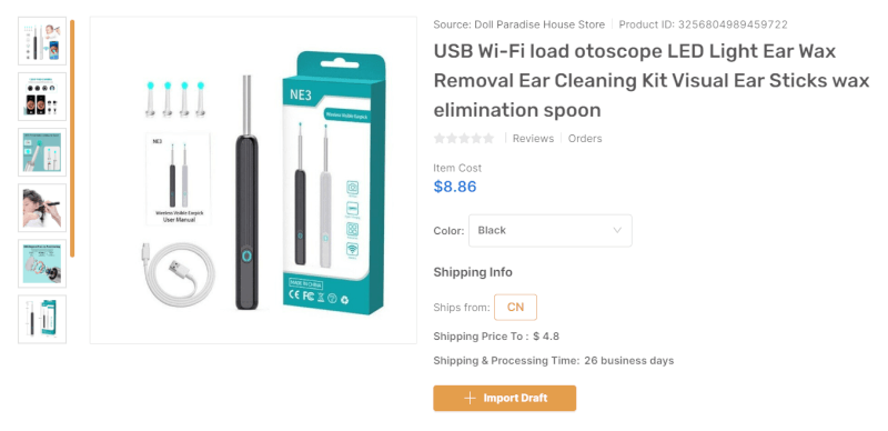 Earwax Removal Tool With Camera & Wifi top dropshipping products August 2023