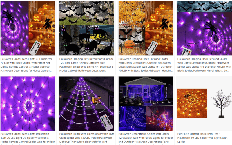 halloween dropshipping product spider web lights