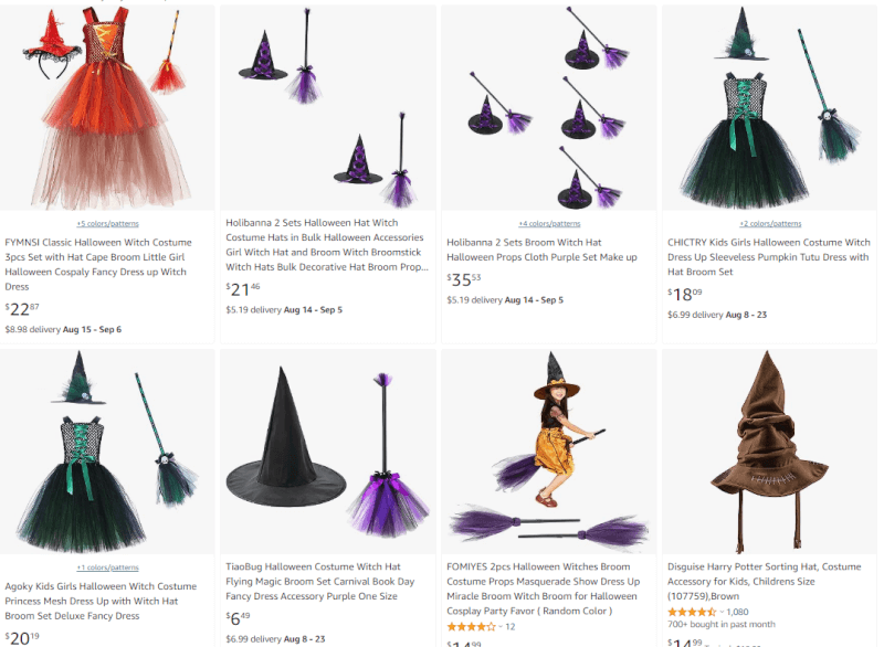 witch hat & broom set halloween dropshipping product