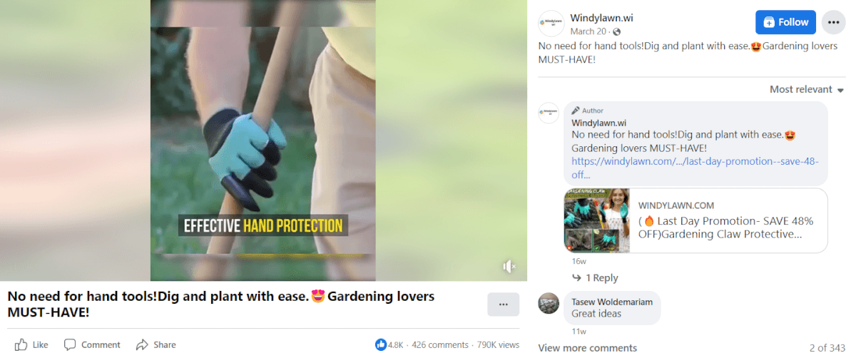 Gardening Claw Protective Gloves FB top dropshipping products