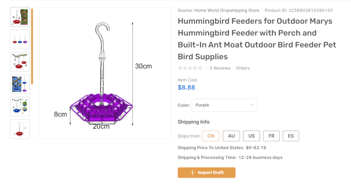 Hummingbird Feeder AutoDS top dropshipping products