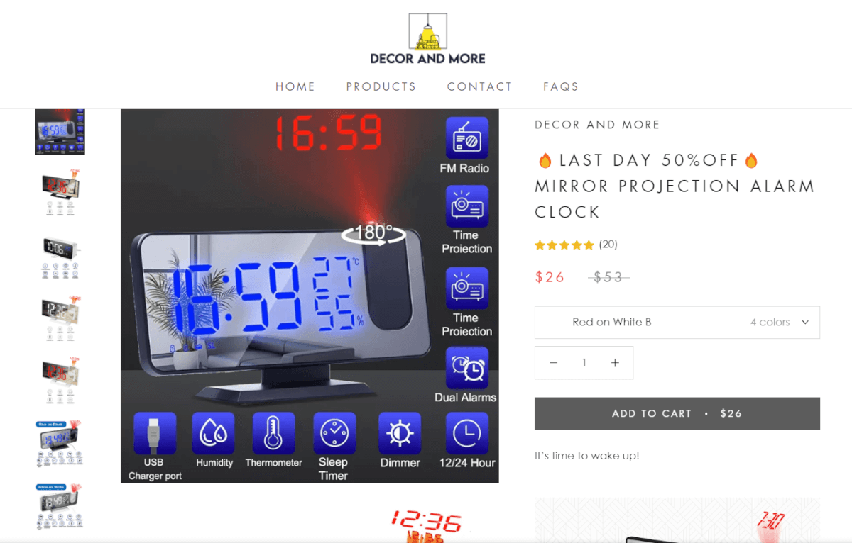 LED Digital Projector Alarm Clock Seller's Website top dropshipping products